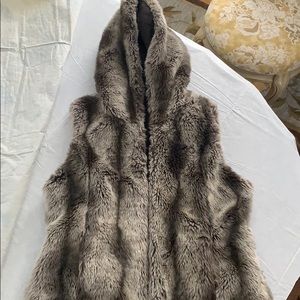Kristen Blake Reversible Hooded Faux Fur Vest